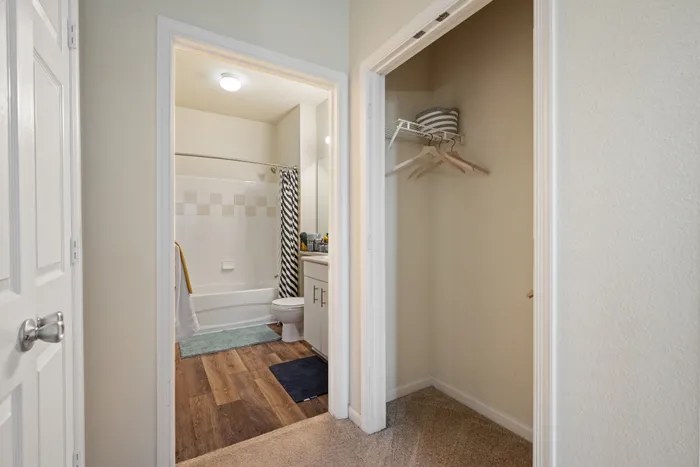 bedroom and closet