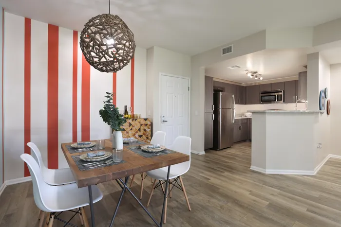 dining and kitchen area