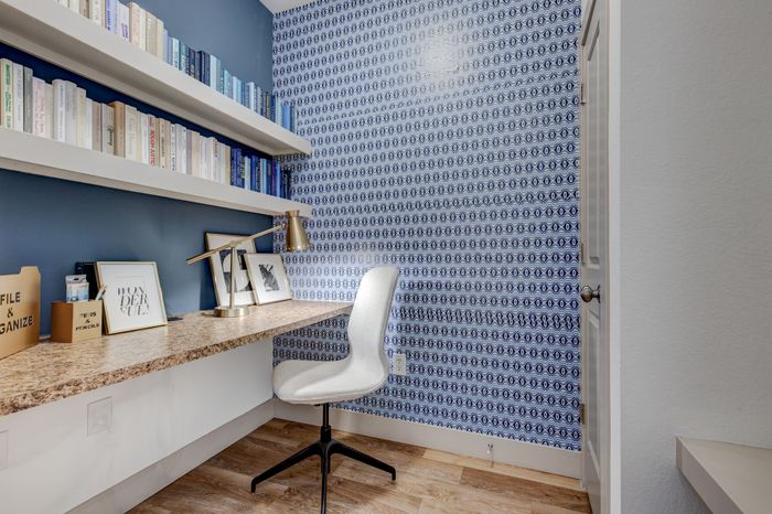 desk area by entryway