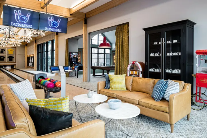 Apartment Game Area With Bowling