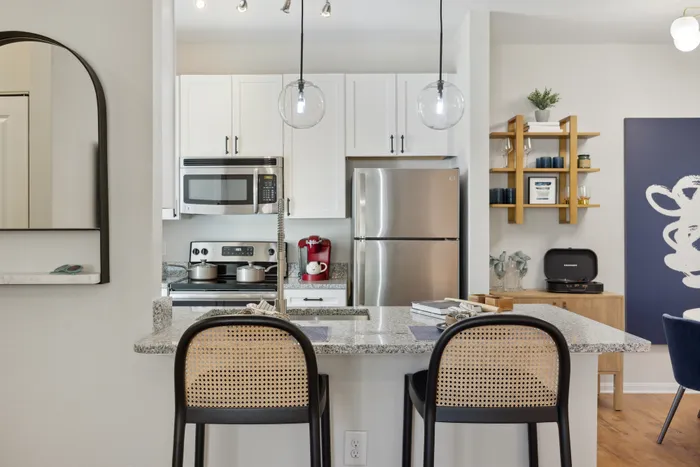 bar stool and kitchen