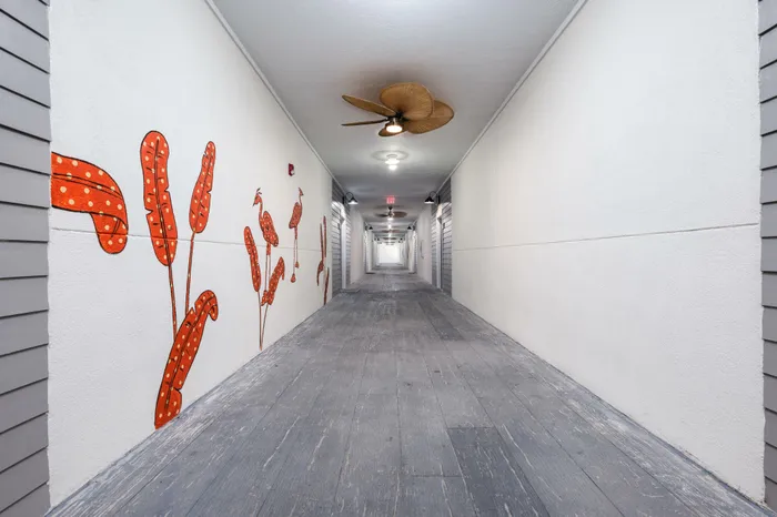 Hallway to apartment units