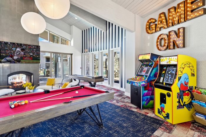 game room with billiards