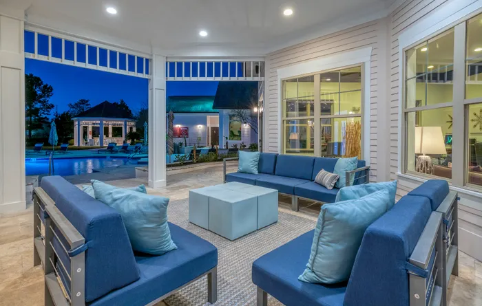 lounge area by pool