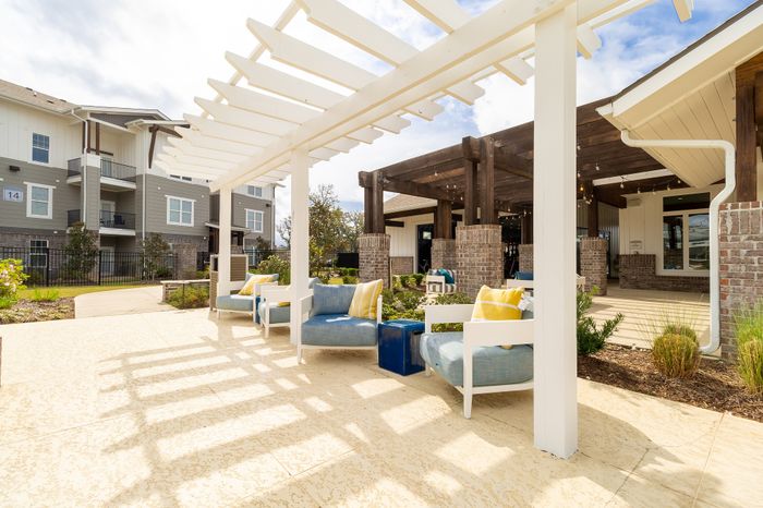 lounge area by pool
