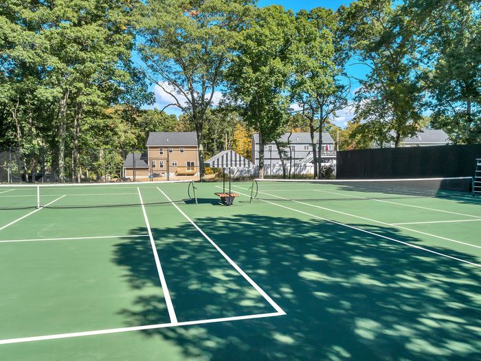 Outdoor view of apartment and grounds