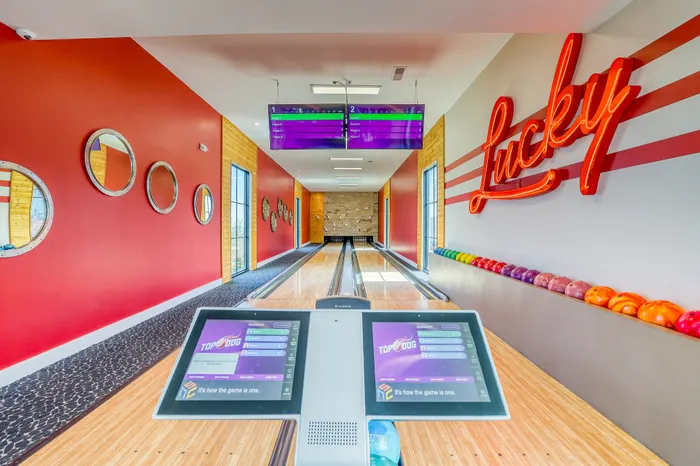 bowling alley in clubhouse