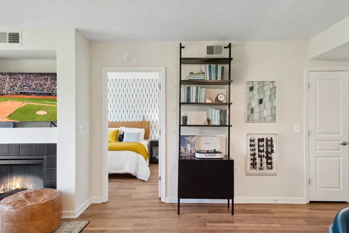 two bedroom living room and doorway