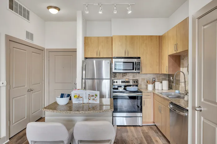 kitchen and island