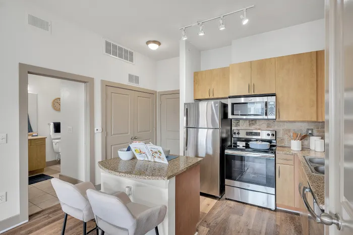 kitchen and island