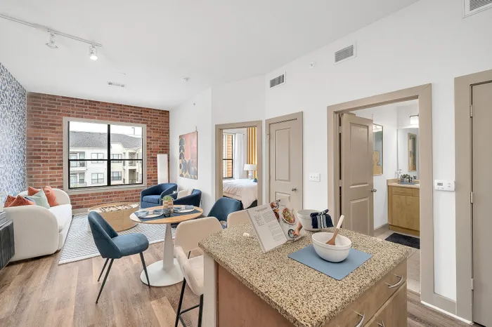 kitchen and island