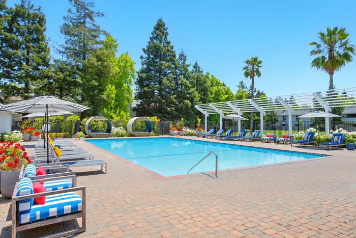sparkling pool and furniture