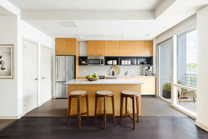 apartment breakfast bar and kitchen