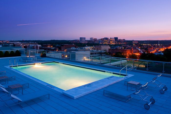 pool nighttime