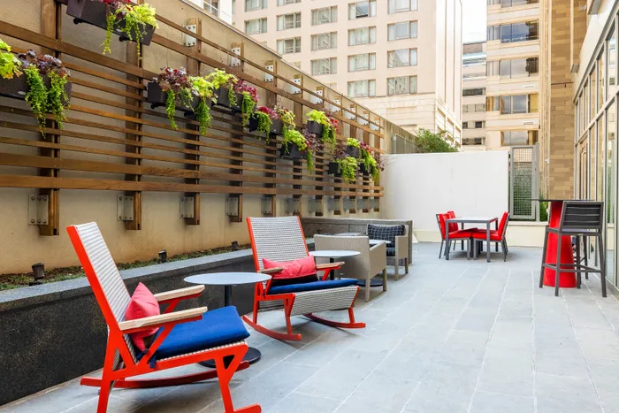 rooftop pool seating