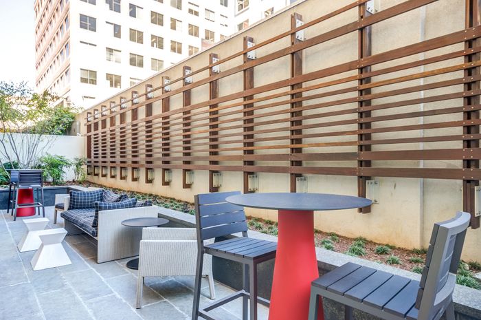 rooftop pool seating