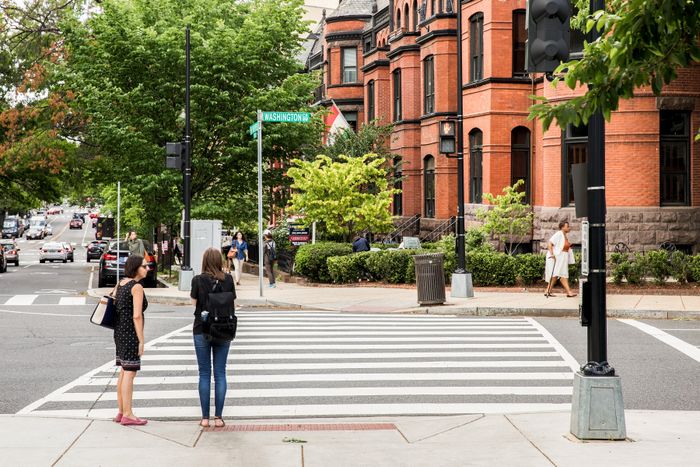 neighborhood walking people