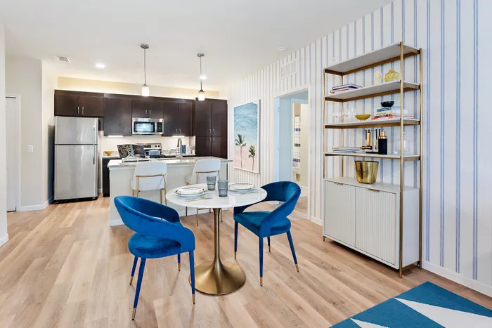 spacious dining area and kitchen