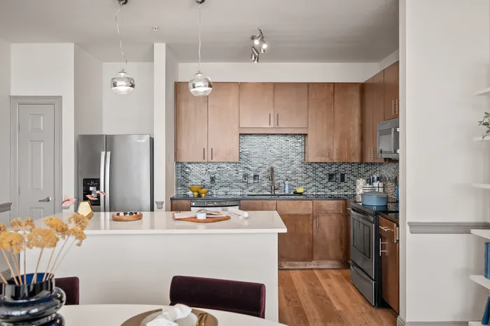 kitchen and white countertops
