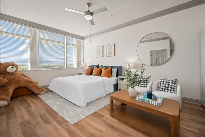 large bedroom with extra space for seating