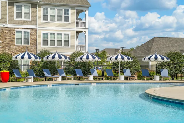 pool with building in background