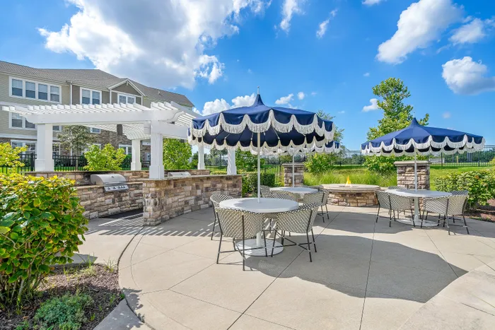 tables and grilling station