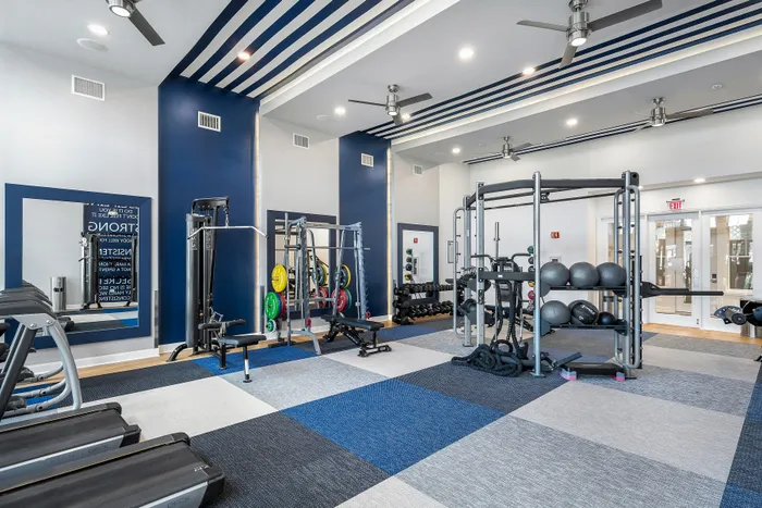 fitness center with weight equipment