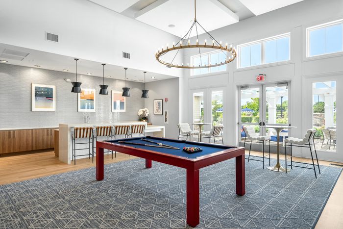 billiards table in clubhouse