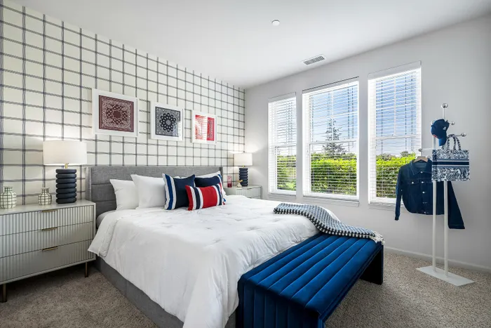 spacious bedroom with window