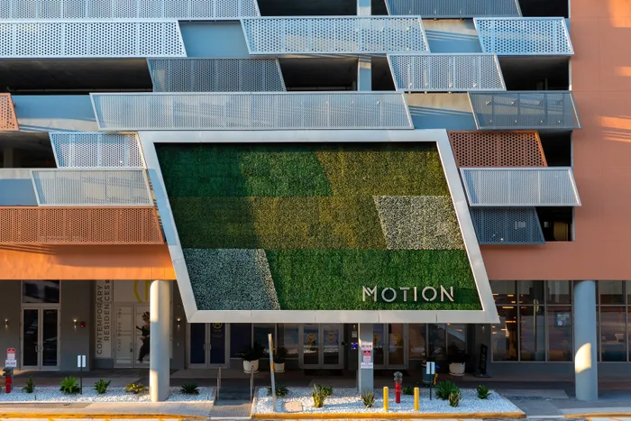 building entrance sign at Motion at Dadeland