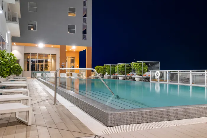 pool at night at Motion at Dadeland