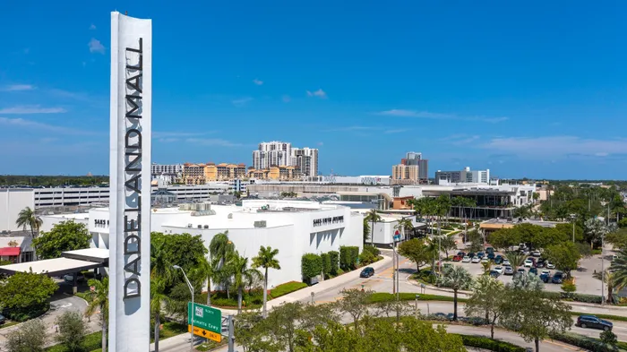 aerial of shopping at Dadeland Florida