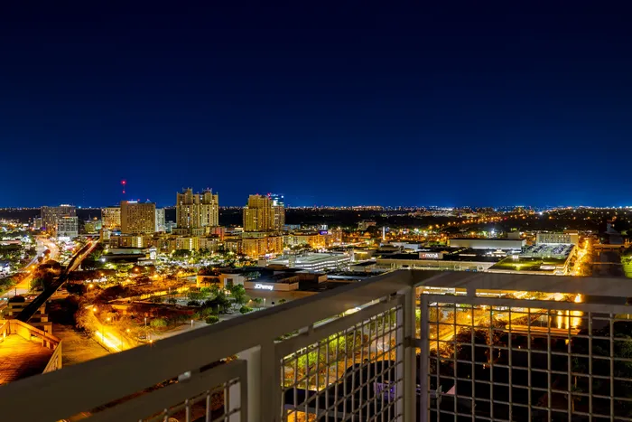 nighttime view from balcony
