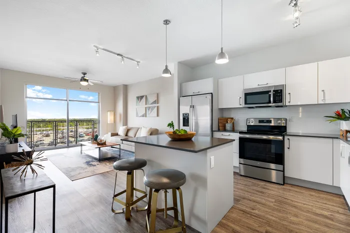 kitchen high end apartments at Motion at Dadeland