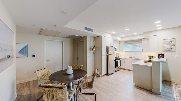 dining and kitchen area