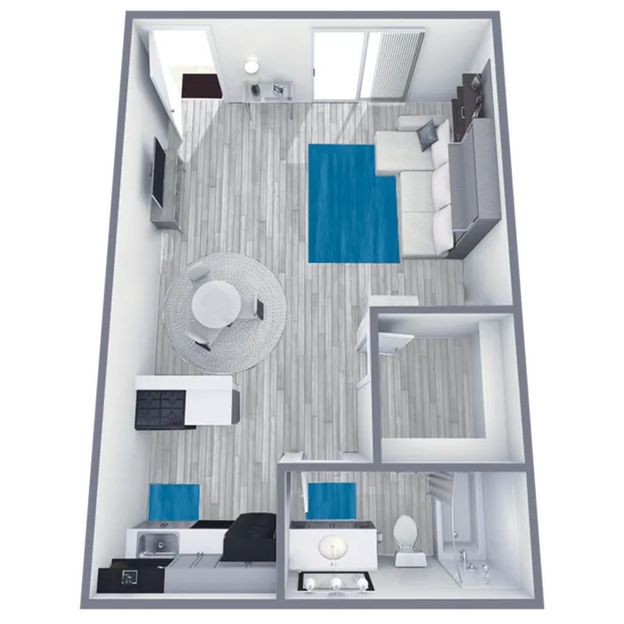 S1 Partial floor plan featuring studio bedroom 1 bathroom
