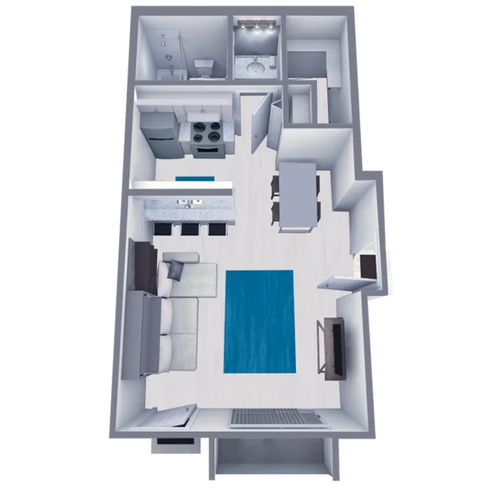 S1 Partial floor plan featuring studio bedroom 1 bathroom