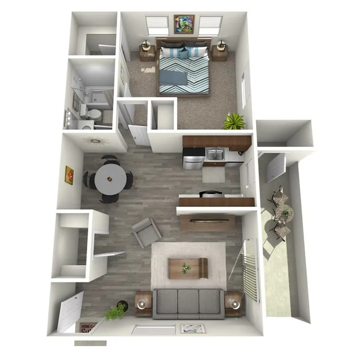 A1 Upgrade floor plan featuring 1 bedroom 1 bathroom