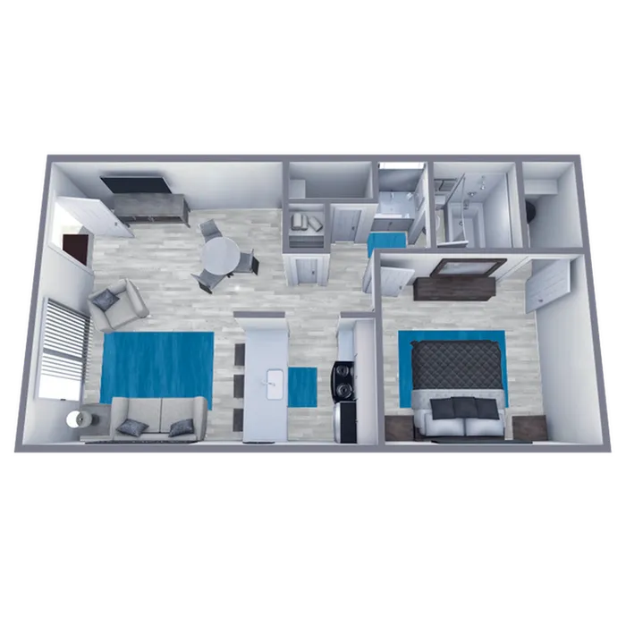 A1 Partial floor plan featuring 1 bedroom 1 bathroom