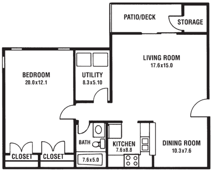 A1 - 1 Bed 1 Bath