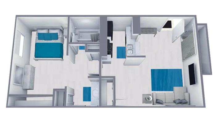 A1 Partial floor plan featuring 1 bedroom 1 bathroom