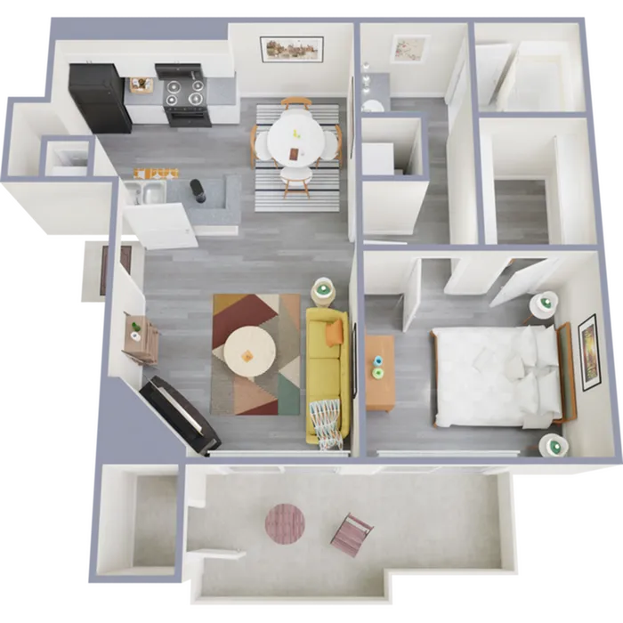 A3 Classic floor plan featuring 1 bedroom 1 bathroom