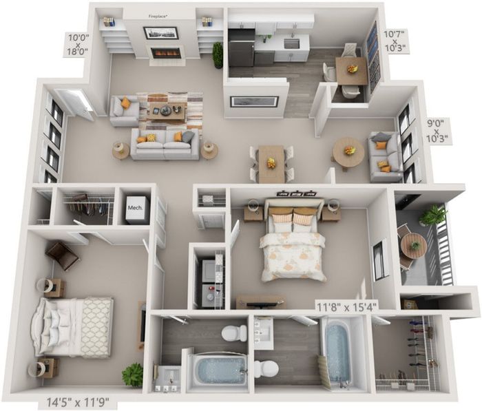 B2 - 2 Bed 2 Bath