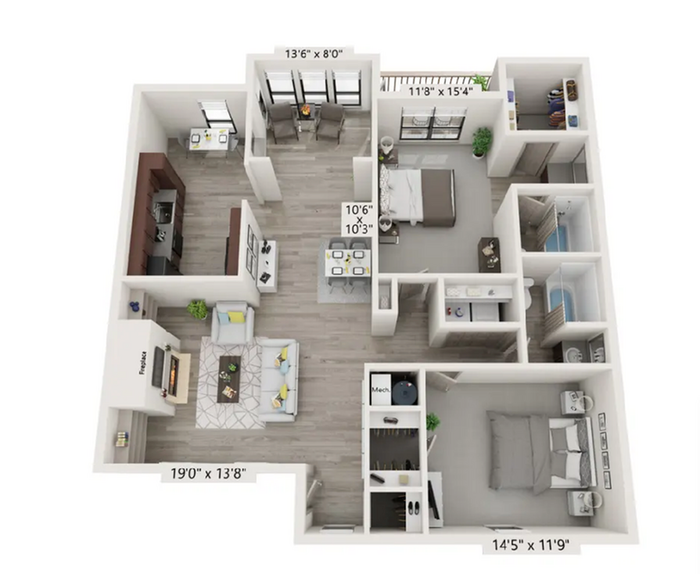 B2 2 Bed 2 Bath