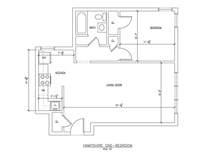 One Bedroom Floor Plan