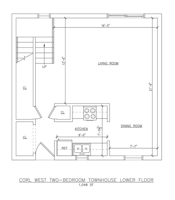 Two Bedroom Floor Plan (Lower Floor)