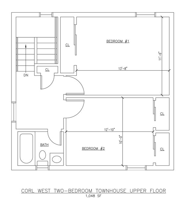 Two Bedroom Floor Plan (Upper Floor)