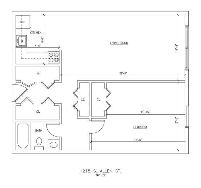 One Bedroom Floor Plan