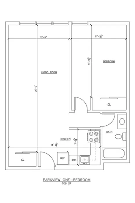One Bedroom Floor Plan