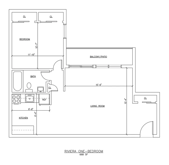 One Bedroom Floor Plan